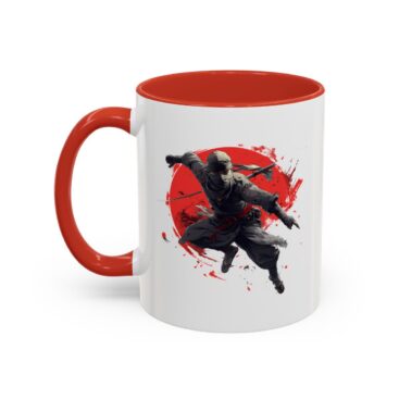 Red Sun Warrior Coffee Mug - Multi 11oz & 15oz Coffee Mug - Left