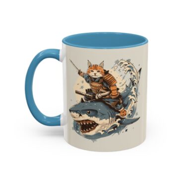 Samurai Shark Rider Coffee Mug - Multi 11oz & 15oz Coffee Mug - Left