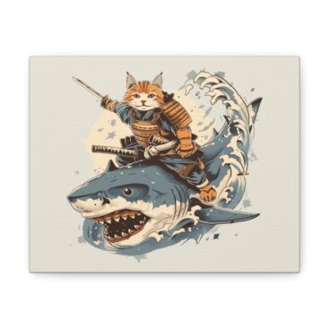 Samurai Shark Rider Print Art Print - Front