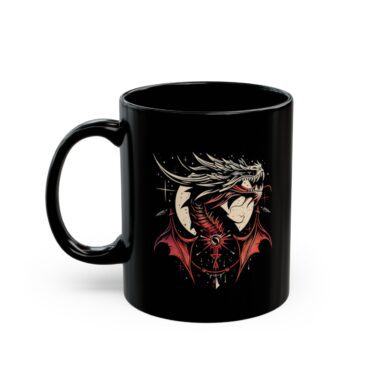 Dragon's Roar Coffee Mug - Black 11oz & 15oz Coffee Mug - Left